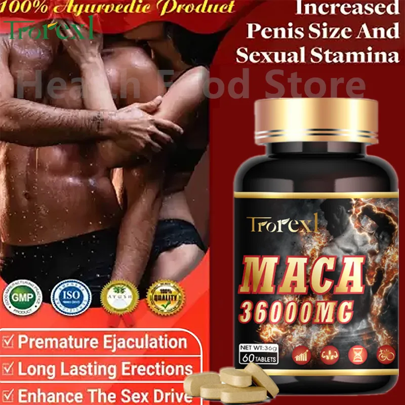 Organic Maca Root Ginseng 60 Vegan tablets Natural Energizer, ginseng supplement,energy booster,aguaje maca root extract