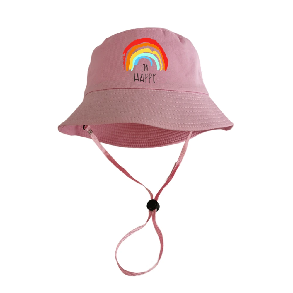 Baby Bucket Hat Accessories Sun Fishing Fishman Rainbow Printed Hat Cap For  Boys And Girls Kids Windproof Rope Mommy And Me - Kids Hats & Caps -  AliExpress