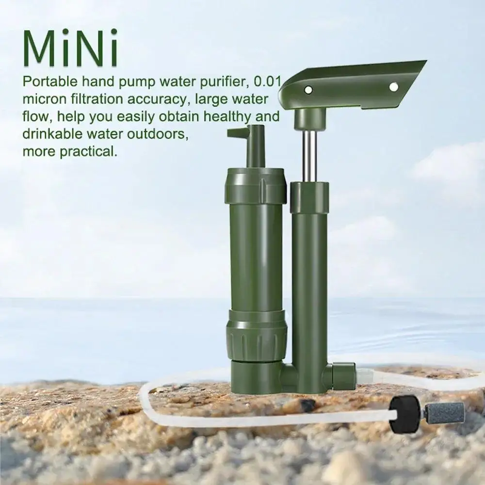 

Outdoor Water Filtration Purifier Water Filter Pump Portable Water Purification System for Hiking Camp Survival Emergency Tool