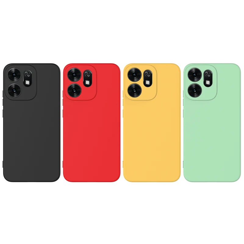 Premium Liquid Silicone Back Cover with Flock Lining and Strap Lanyard