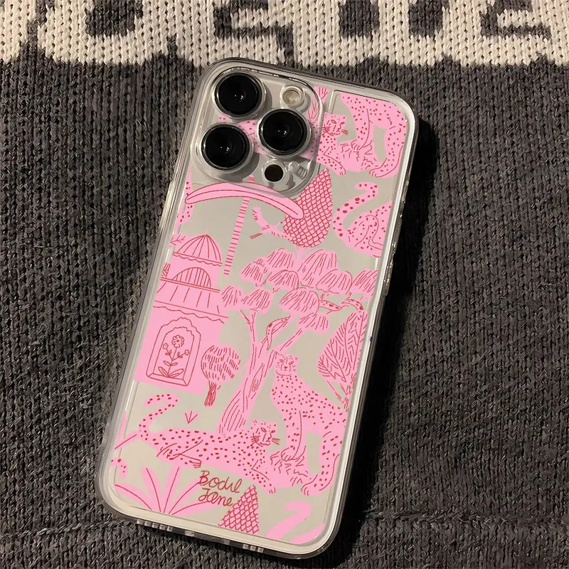 Chic Pink Leopard Soft TPU Phone Case – Clear, Stylish Design