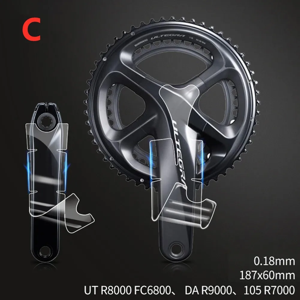 1pc Bike Crank Protective Film Cover TPH Film Road Bike Adhesive For-SRAM/SHIMAN0 Tooth Plate Anti-collision MTB Crank Stickers