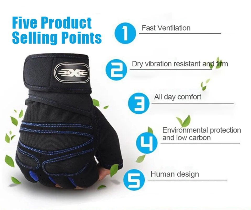 Gym Fitness Gloves Women Men Half Finger Cycling Bicycle Motorcyclist Gloves Weightlifting Yoga Sport Training Fingerless, cycling gloves,gym gloves