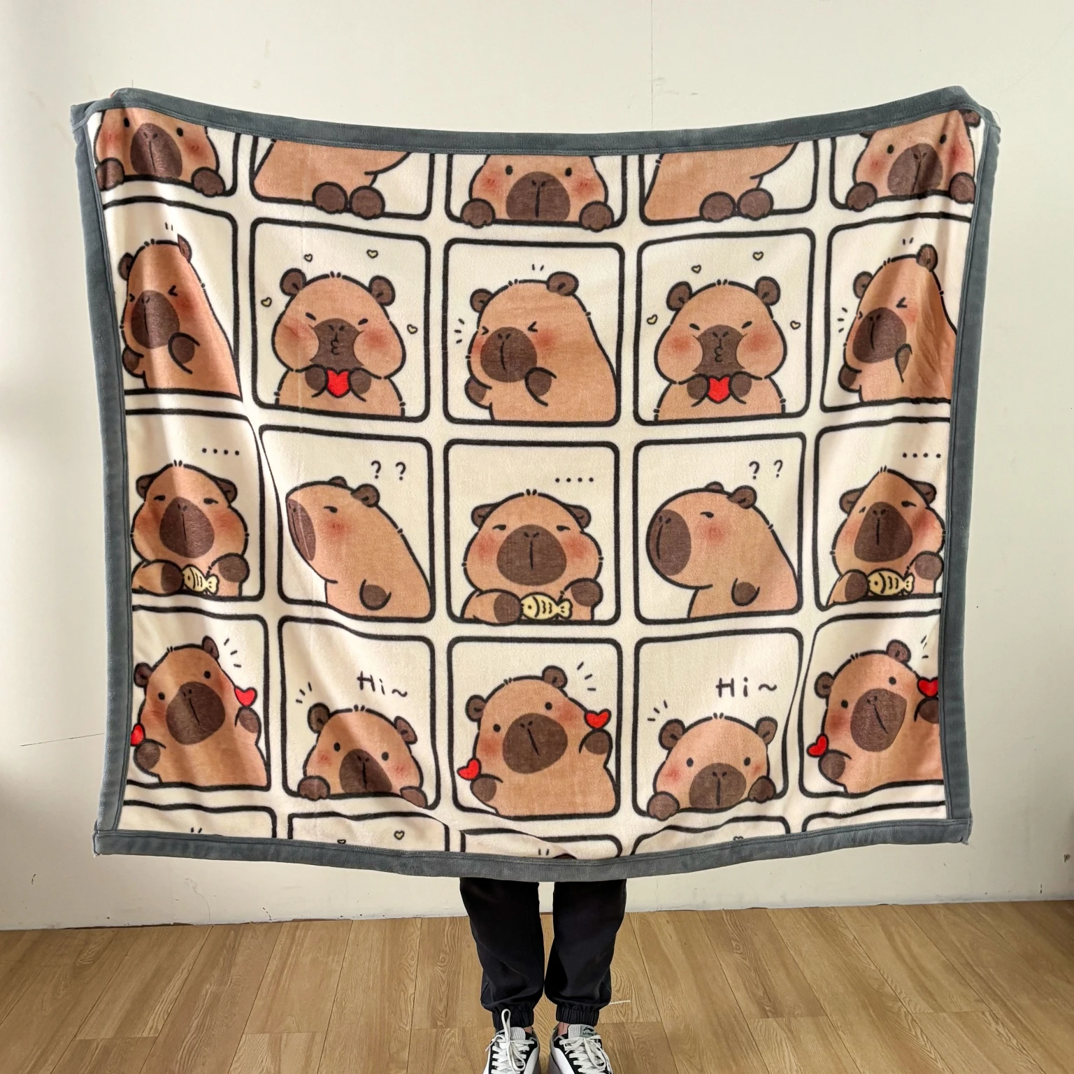 YanYangTian 2024 New Capybara Thin blanket sofa cover bedding Cute puppy print Autumn Winter warm comforter Home and decoration 4