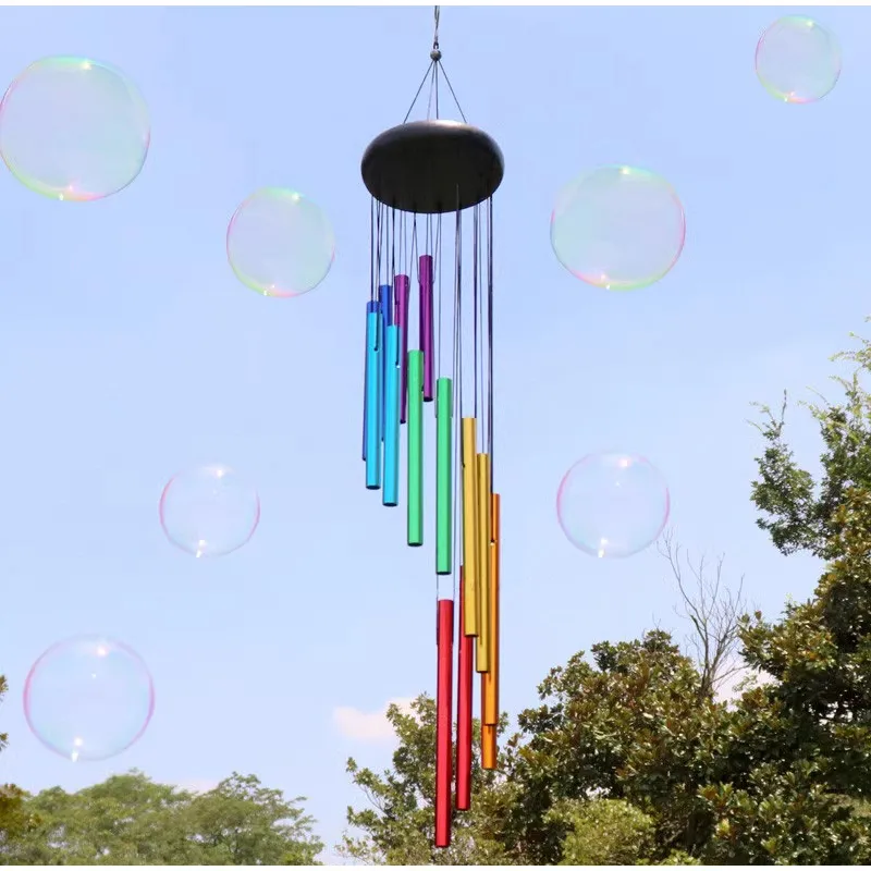 Outdoor Garden Wind Chime 12 Metal Tubes with Hook Pleasant Melody Windchimes Hanging for Garden Yard Patio and Home Decoration 2