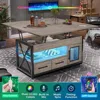 40" Lift Top Coffee Table, 4 in 1 Coffee Tables with Storage Cabinet for Living Room, Small Farmhouse Coffee Table with 2 4