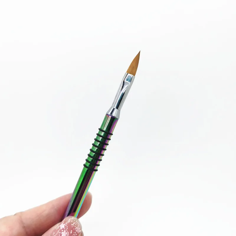 Nail Art Line Painting Drawing Brush Metal Handle UV Gel Extension Builder Polish Carving Pen Manicure Accessories Tool 5