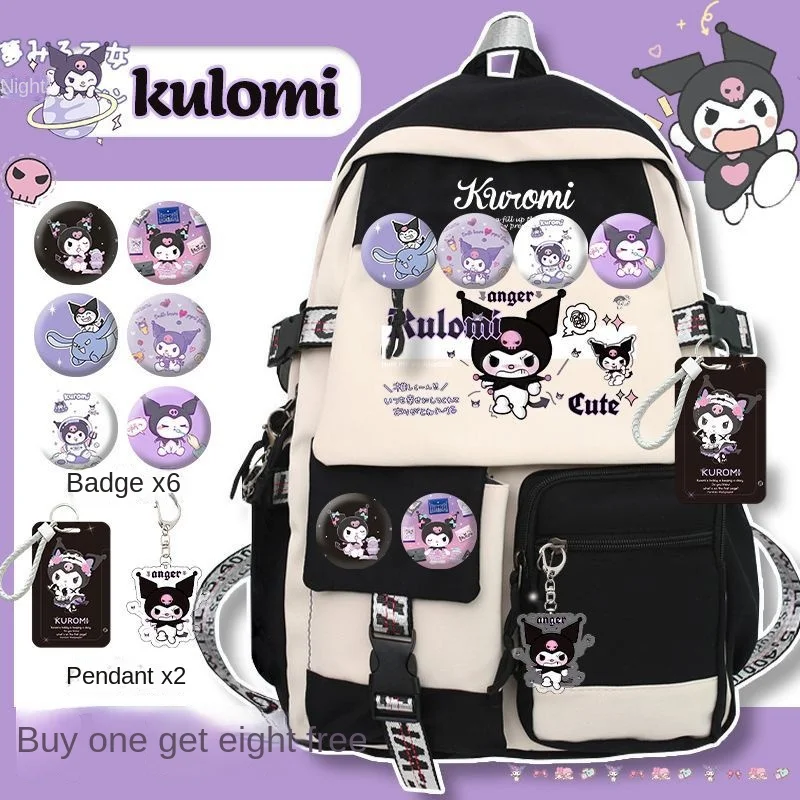 

Sanrio Anime Kuromi Backpacks for Children Kawaii Toys Mochilas Aestethic Bag Student Campus Backpack Boys Girls Gifts