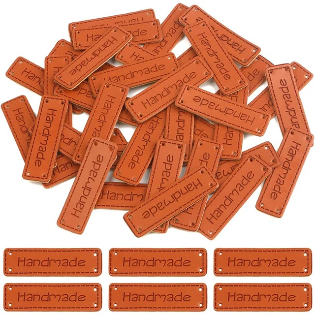 100 Etichette In Tessuto E Pelle PU - Per Abiti, Borse E Accessori Fai Da Te - Foto 2