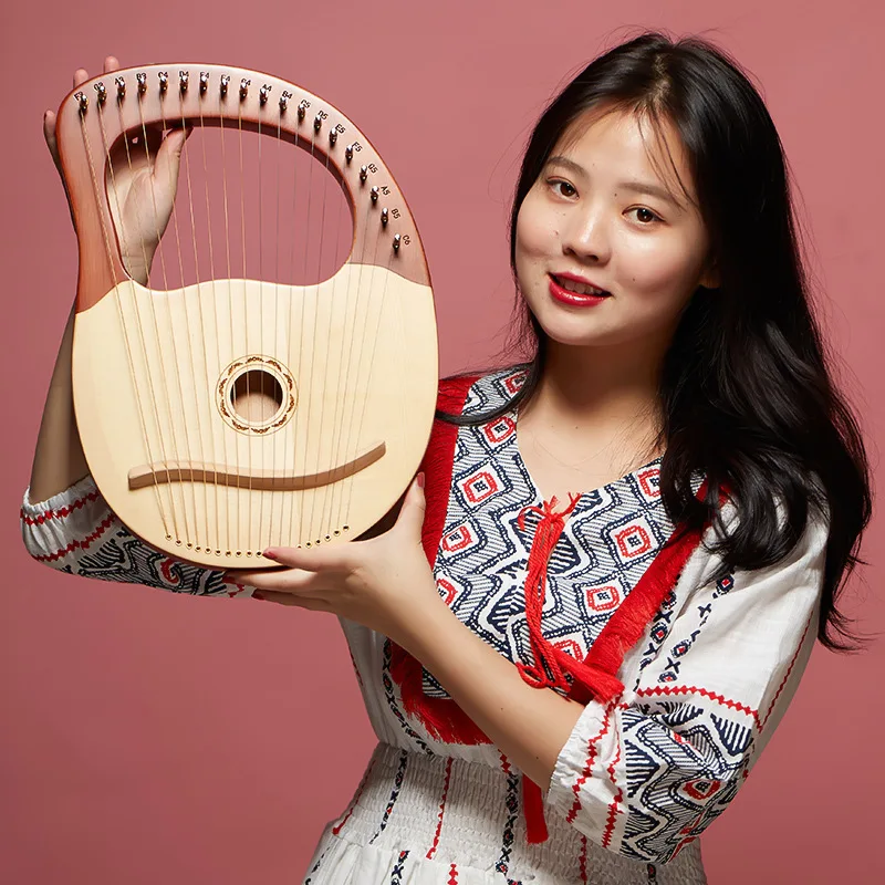 Wooden Harp 19 String Lyre Portable Arpa Beginners Mini Harp Professional Lira Instruments Adult Children's Musical Instrument