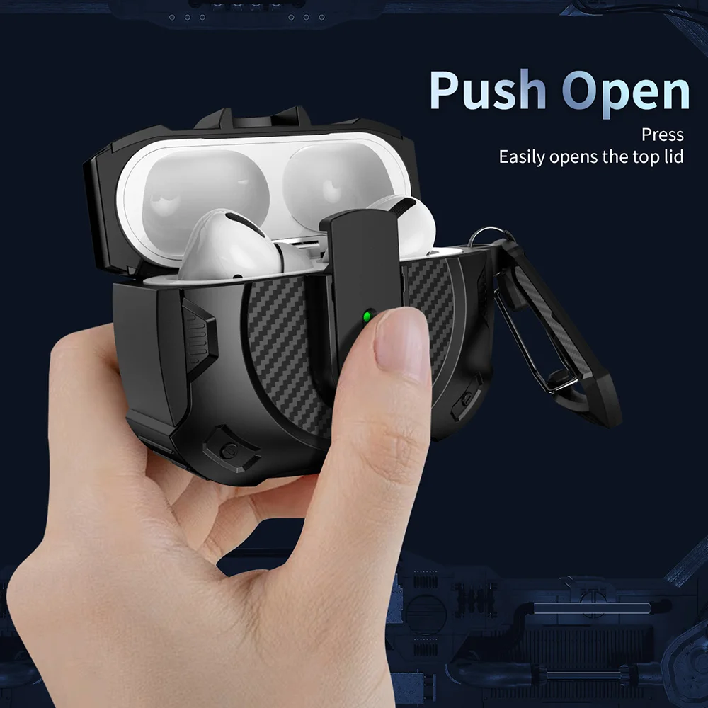 Shockproof TPU Earphone Cover with Keychain Attachment
