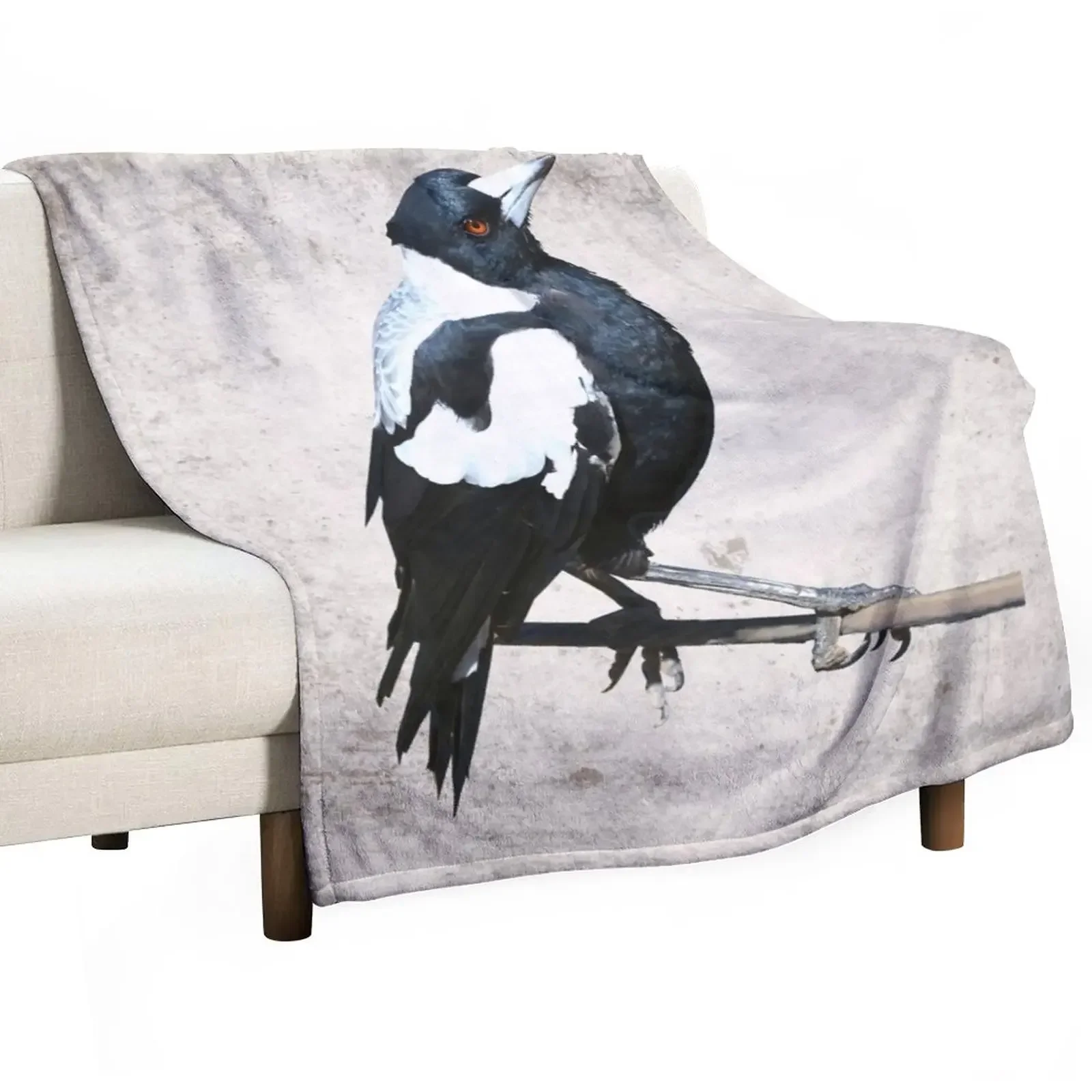 

New Australian Magpie Throw Blanket Fluffy Softs Retros Flannel Fabric Hairy Blankets