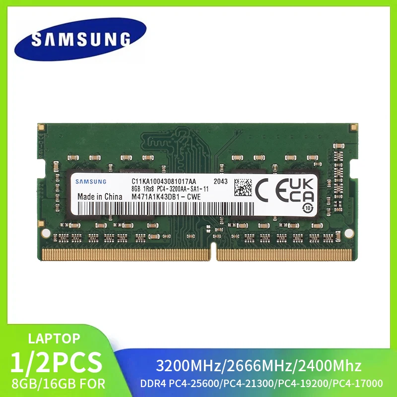 Memória Samsung-DDR4 RAM, 8GB, 3200MHz, 16GB, 2666MHz, 2400MHz, 4GB, 2133MHz, SODIMM, PC4, 2133P, 2400T, 2666V, 3200AA