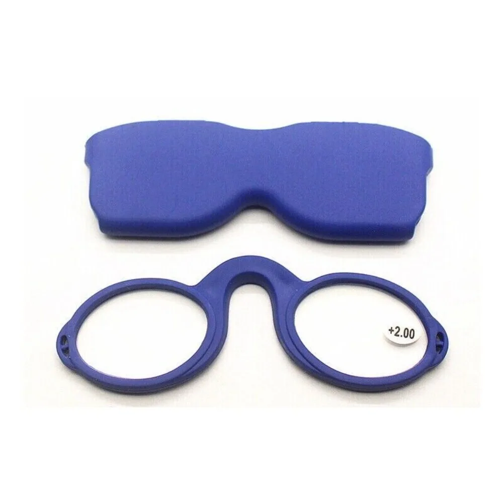 Modische weiche Pince Nez Silikon-Lesebrille mit Etui, armlos – Detail 10