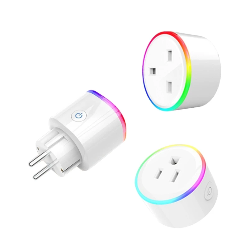 

Wifi LED RGB Dimmable Socket Timing Switches Wireless Plug Voice Control Electrical Outlet Socket EU/US/UK Replacement