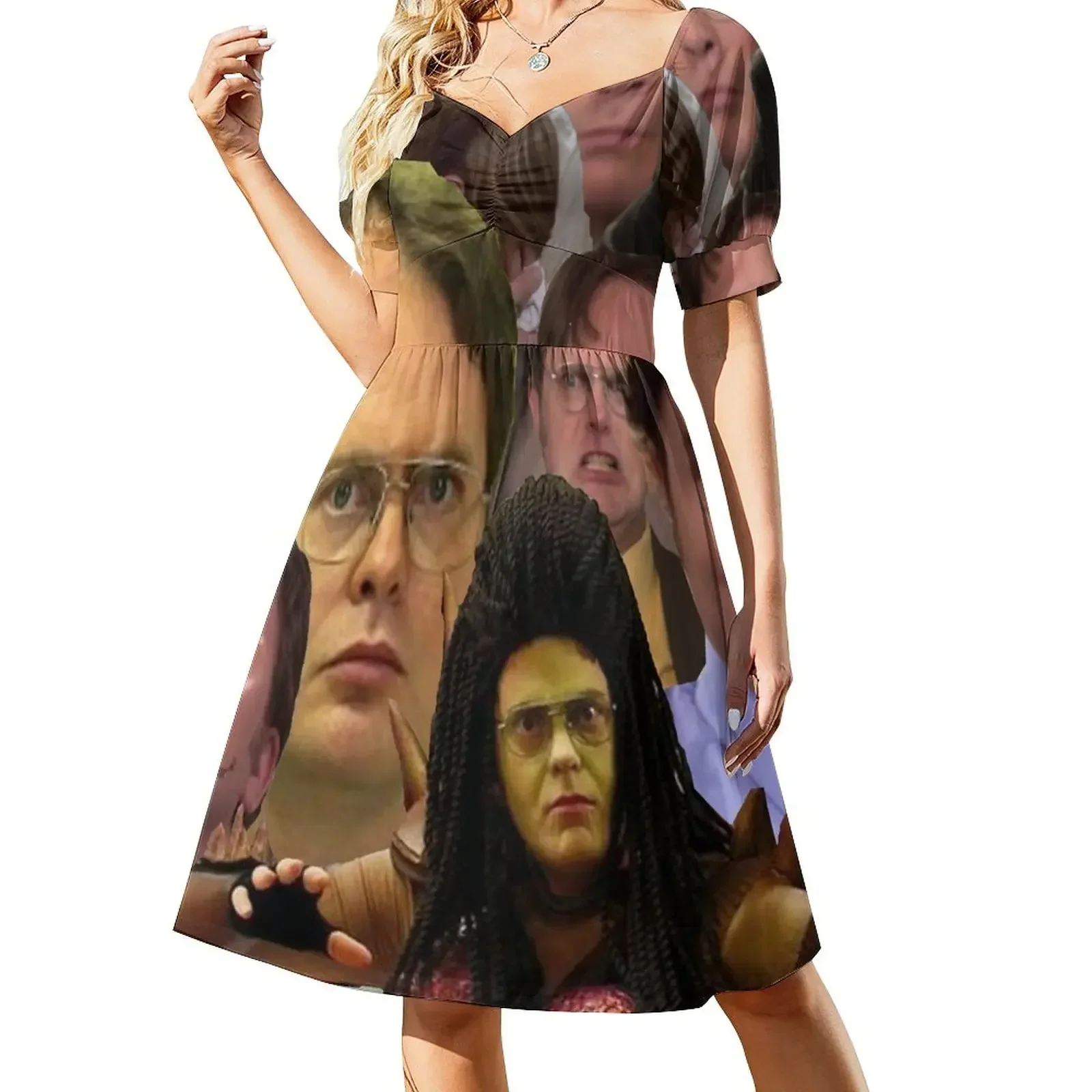Vestido de manga corta Dwight K. Schrute vestidos de fiesta mujer vestido de mujer vestido mujer verano