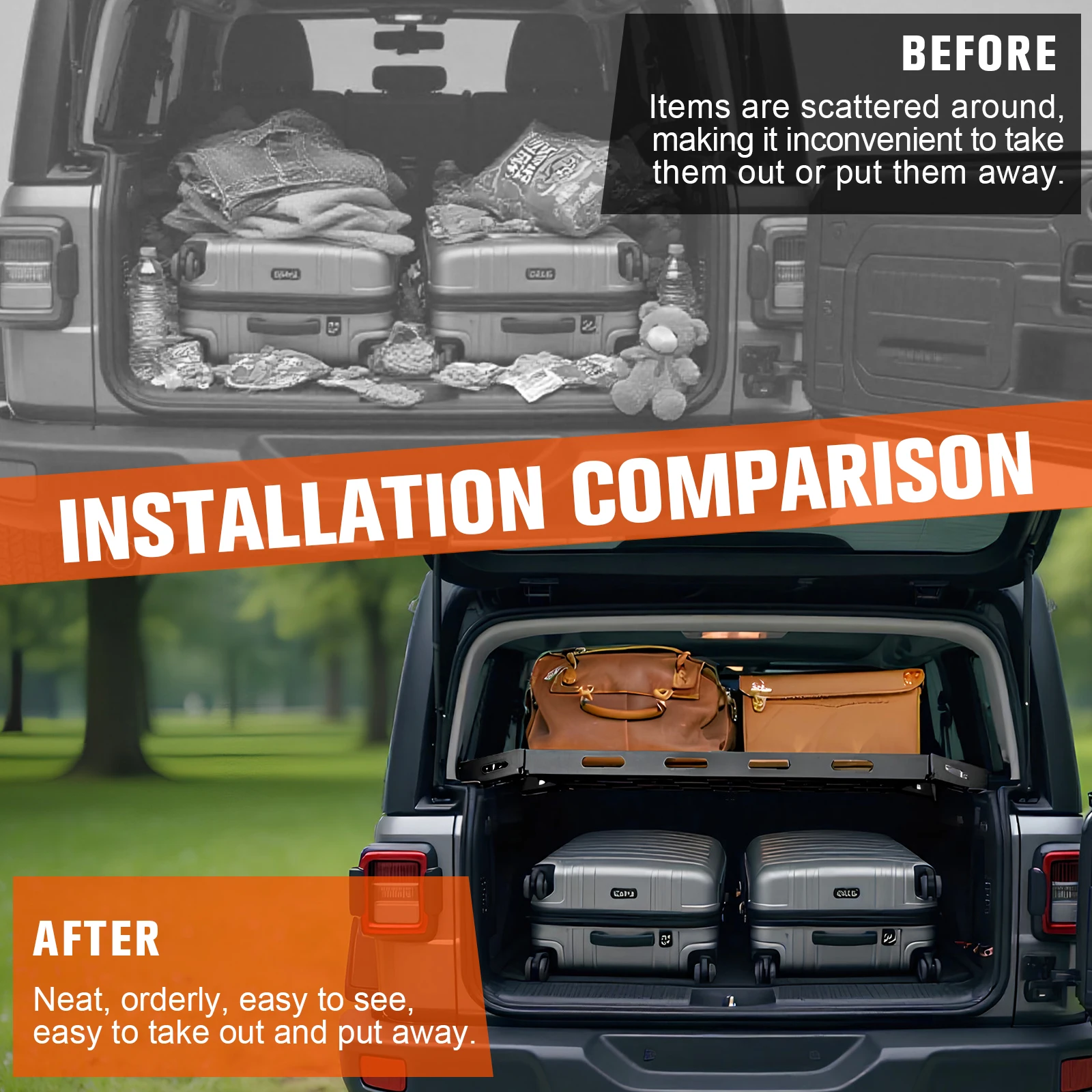 Rear Trunk Cargo Rack Basket Tray Steel Shelf Interior Storage Luggage Carrier for Jeep Wrangler JL Accessories