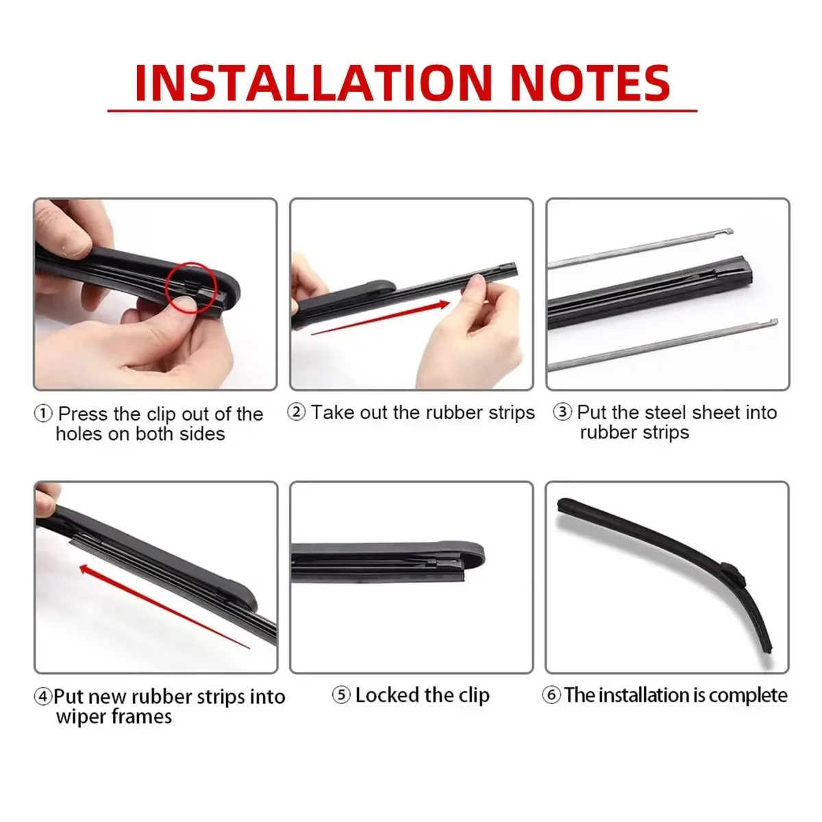 Premium Quality 10-Pack Car Wiper Rubber Refill Strips - Durable, Natural 6mm Rubber