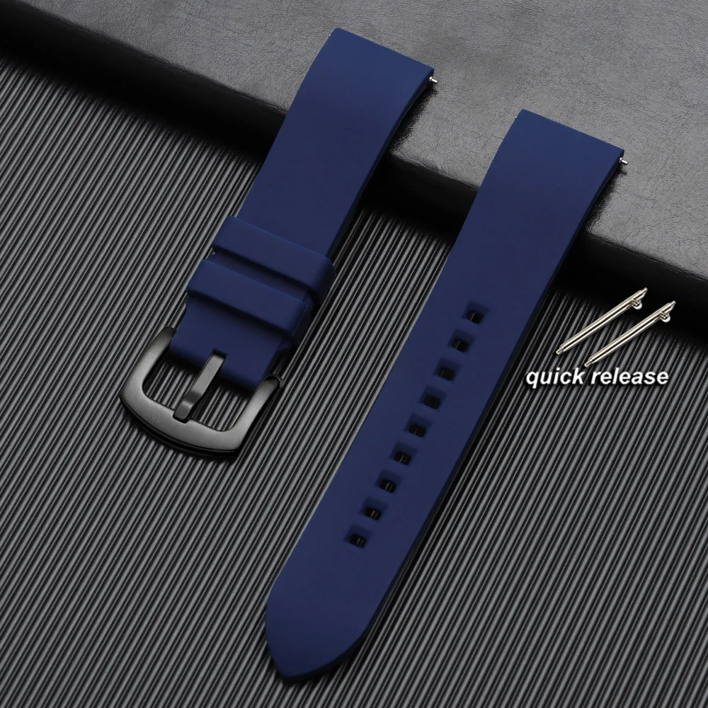 Quick Release Waterproof Silicone Sports Watchband - Soft Rubber Strap
