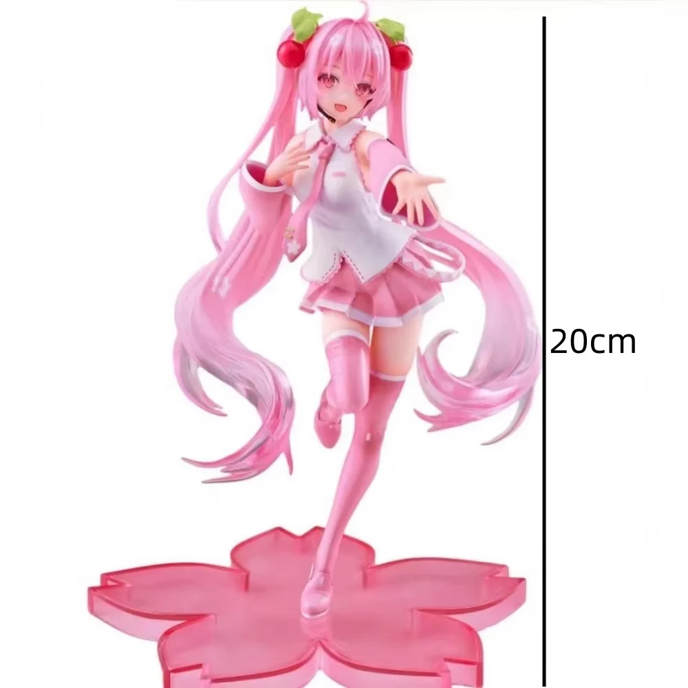 Virtual Singer Pink Twin Tails Maid Anime Action Figure - Collectible Desktop Ornament Toy Gift