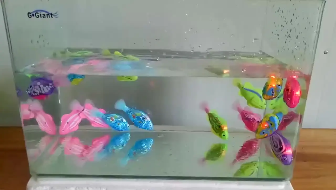 Pesci Robot Per Vasca - 4 Pezzi Colorati Con Luci LED, Nuotano In Acqua, Giocattolo Bambini E Animali - Foto 7