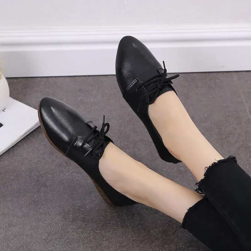 Big Size 41 Women Flat Shoes Woman Genuine Leather Flats Ladies Shoes Female Cutout Slip on for Women Ballet Flat Loafers women loafers