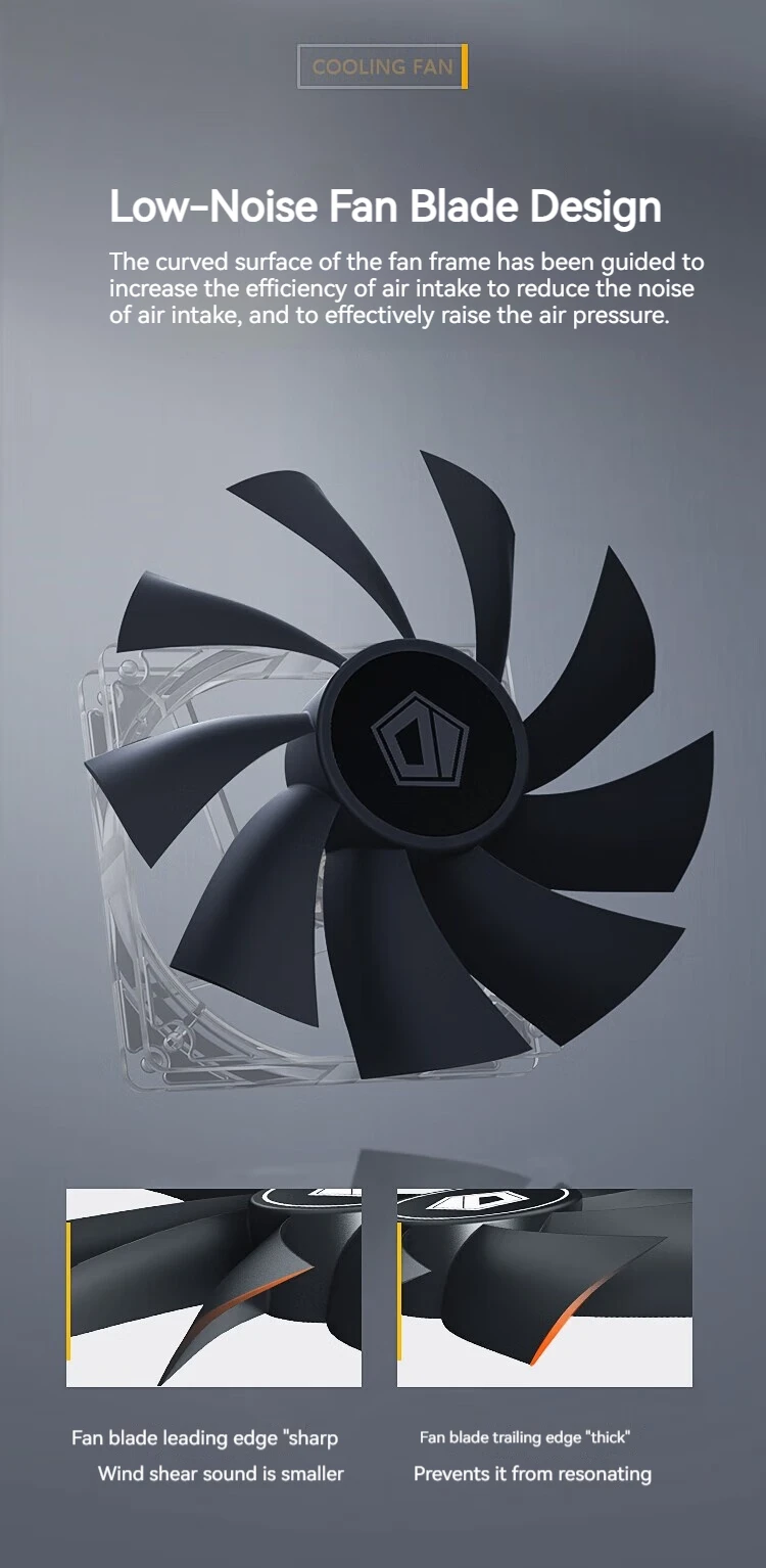 ID-COOLING XF-120-K 120mm 4Pin PWM CPU Cooler PC Case Fan 700-1800RPM Silent Hyd