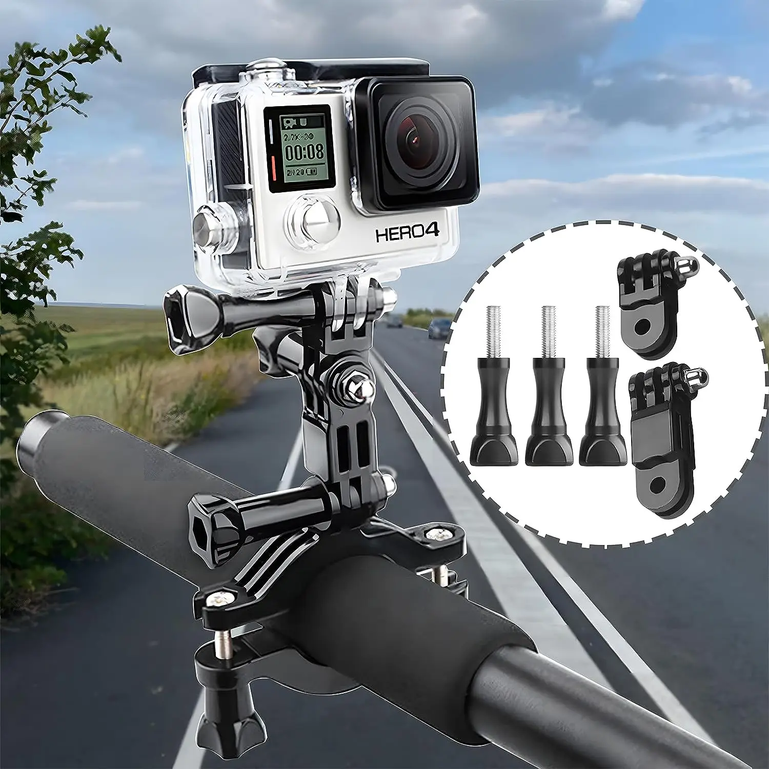 3-Way Adjustable Extension Pivot Arm Adapter for GoPro Hero 13 12 11 10 9 8 SJCAM SJ4000 AKASO Insta360 DJI OSMO Action Camera