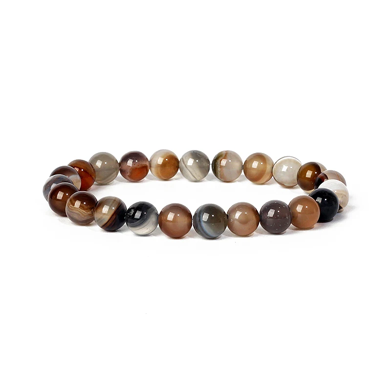Colorful Striped Agates Stretch Bracelets for Women Nature Stone Beads Healing Bracelets Men Energy Crystal Quartz Yoga Jewelry