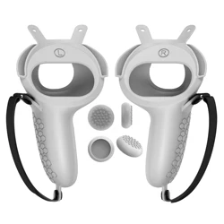 Enhanced VR Touch Controller Protective Silicone Cover with Knuckle Strap (GRAY)