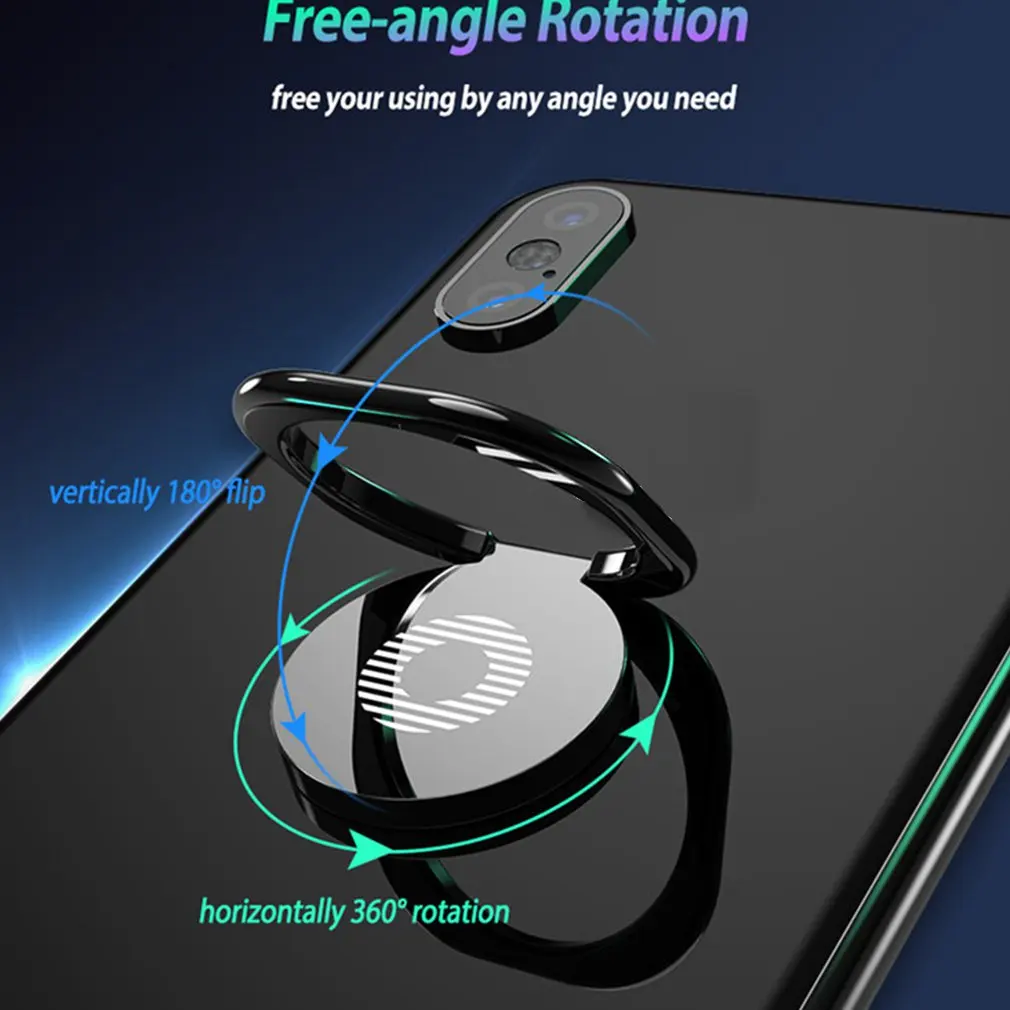 360 Rotating Finger Ring Holder Stand Grip Mobile Phone Car Magnetic Mount Phone Back Sticker Pad Unniversal Bracket phone ring holder