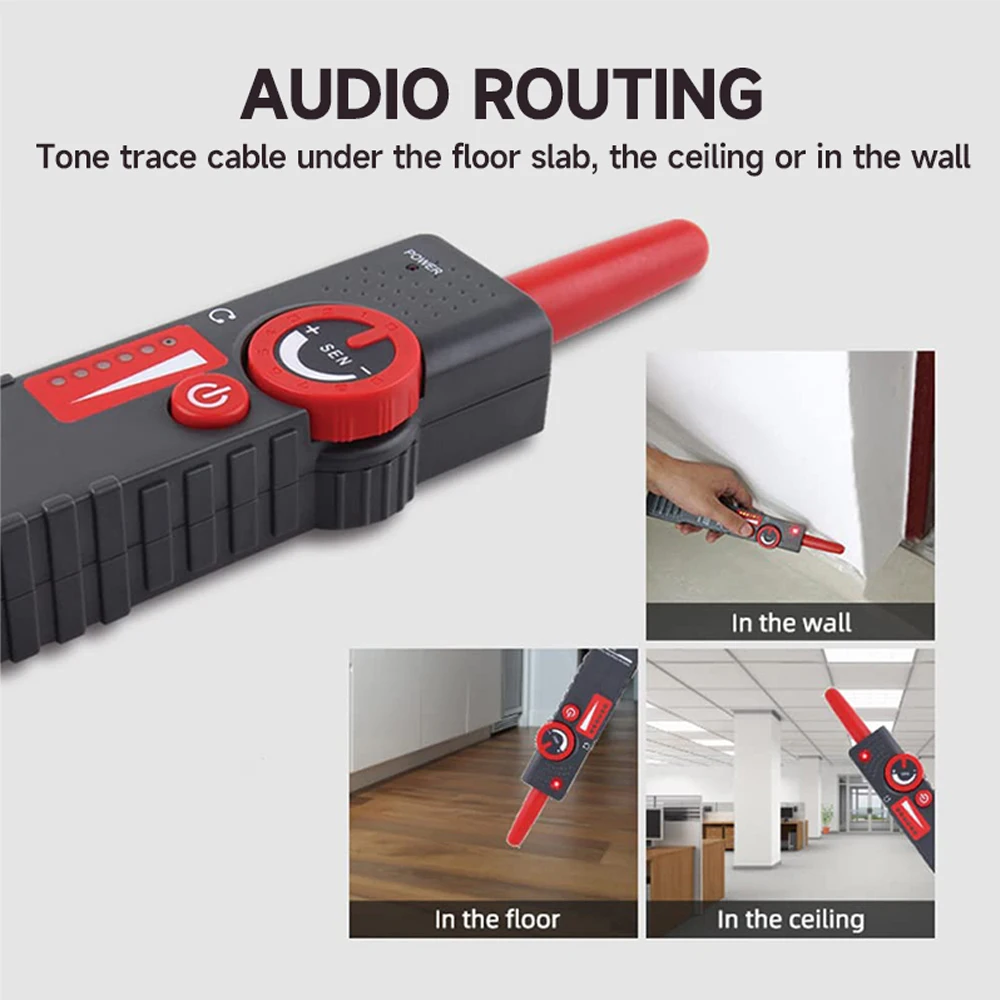 Noyafa Underground Cable Tracker High& Low Voltage Wire Tracker Anti-Interference Cable Locator Wire Locator Network Line Finder 3