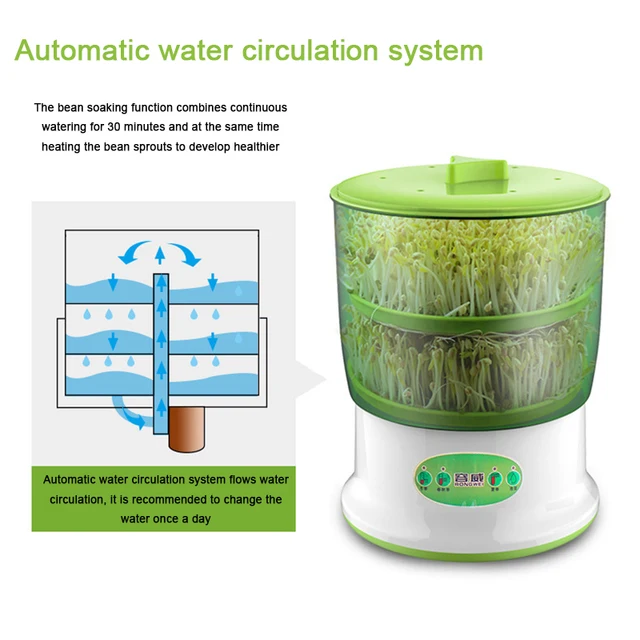 Intelligens Babcsírgép -Gép Növekszik Automatikus Nagy Kapacitású Termosztát Zöld Magok Termesztése Babcsírók 220 V - Image 4