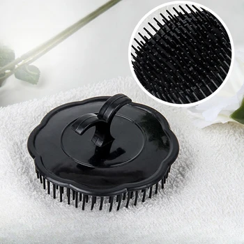 1 pz pettine per capelli neri massaggiatori per cuoio capelluto pettine rotondo donna uomo spazzola per doccia capelli cuoio capelluto doccia lavaggio spazzola per capelli pulita 1
