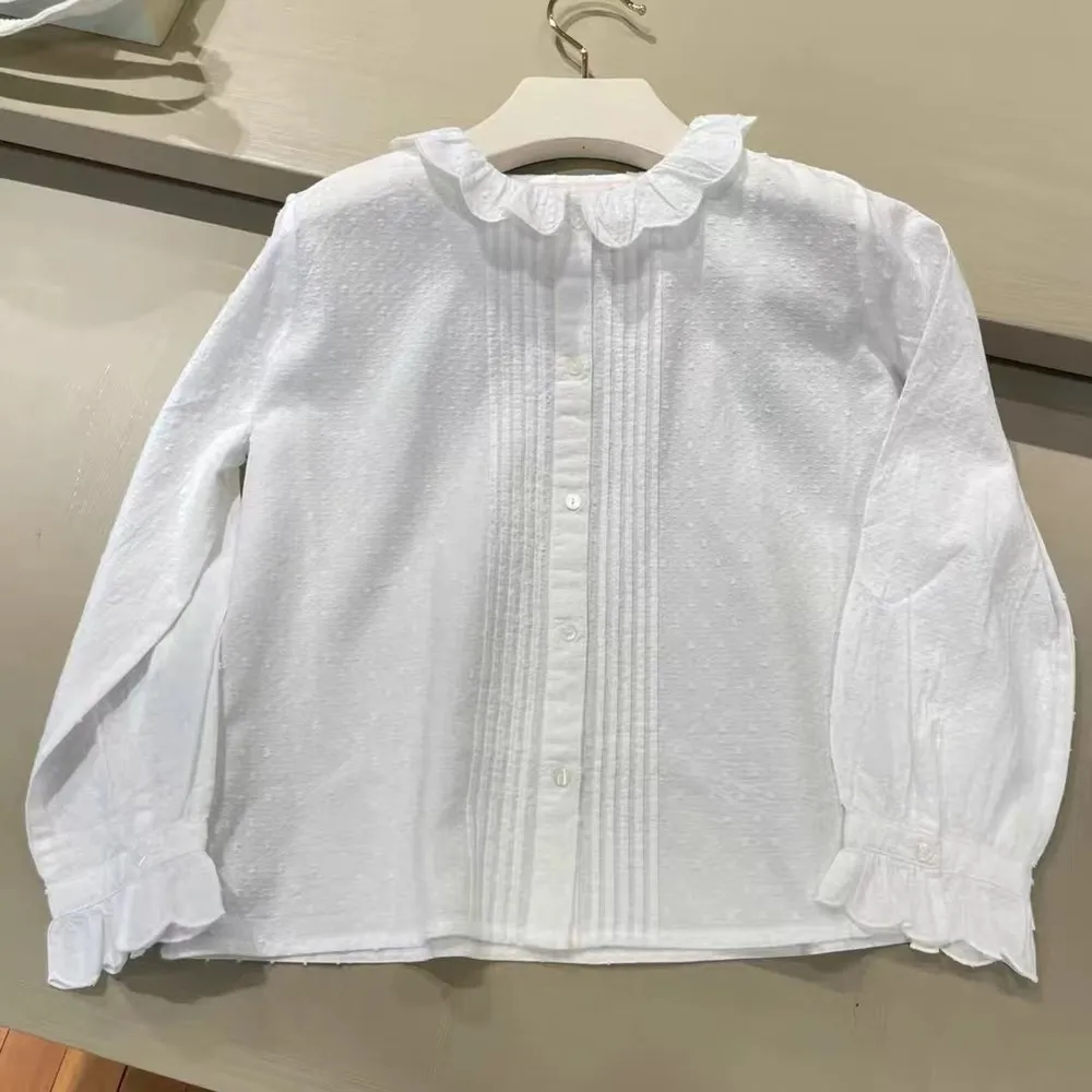 kids girls clothes girls clothes Sweet white long sleeved shirt soft baby tops spring shirt