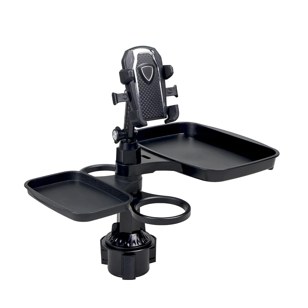 자동차 컵 홀더 트레이 컵 홀더 테이블 조절 가능한 여행용 음식 테이블 트레이 다기능 자동차 홀더 확장기 360도