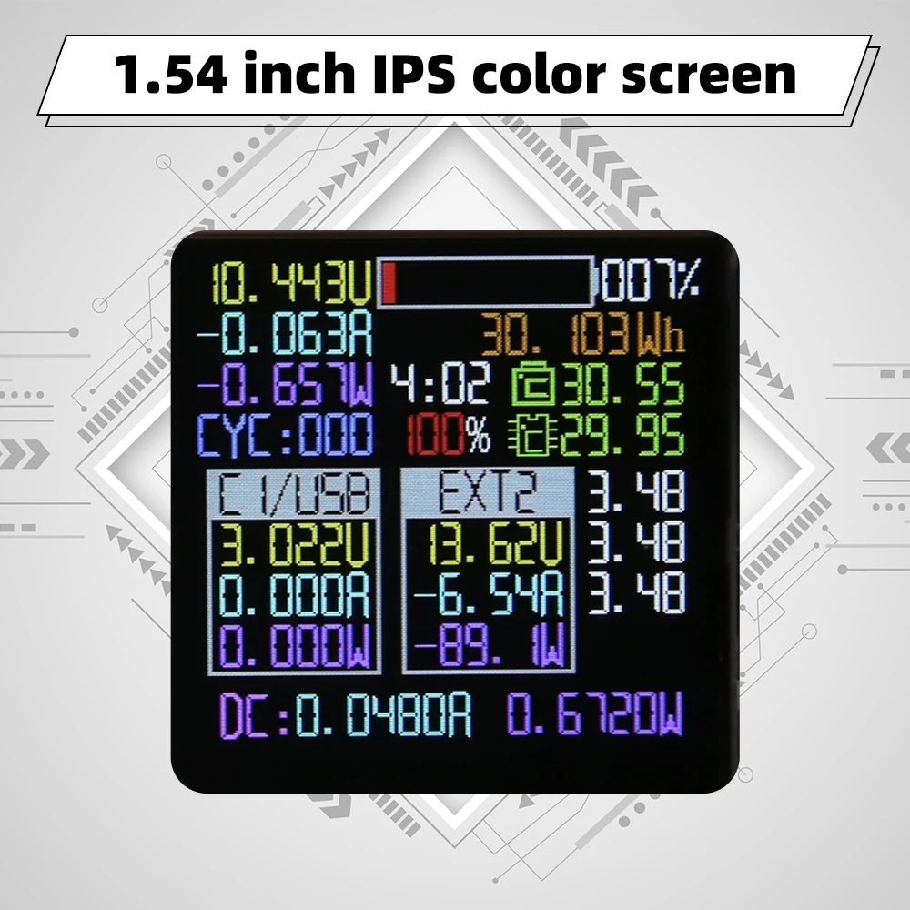 Power bank case 340W 120000mah 1.54inch IPS screen 24 21700/18650 No battery 120W DC UPS Laptop Phone Fast Charging