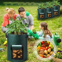 3/5/7/10 Gallon Plant Growing Bags PE Vegetable Grow Bags with Handle Thickened Growing Bag Potato Onion Bag Outdoor Garden Pots 6
