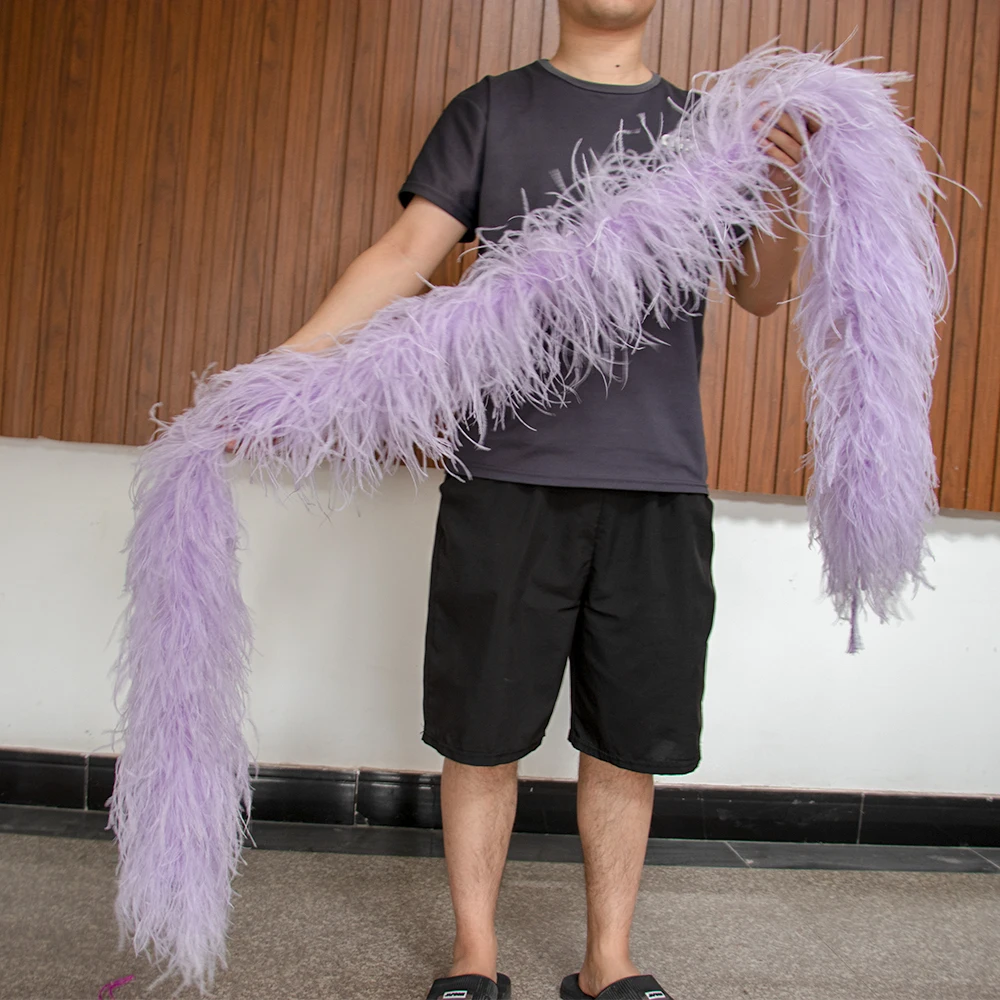 푹신한 천연 타조 깃털 보아 숄 장식, 웨딩 드레스 의류 장식, 깃털, 보아 DIY 바느질 공예, 맞춤형, 2M 