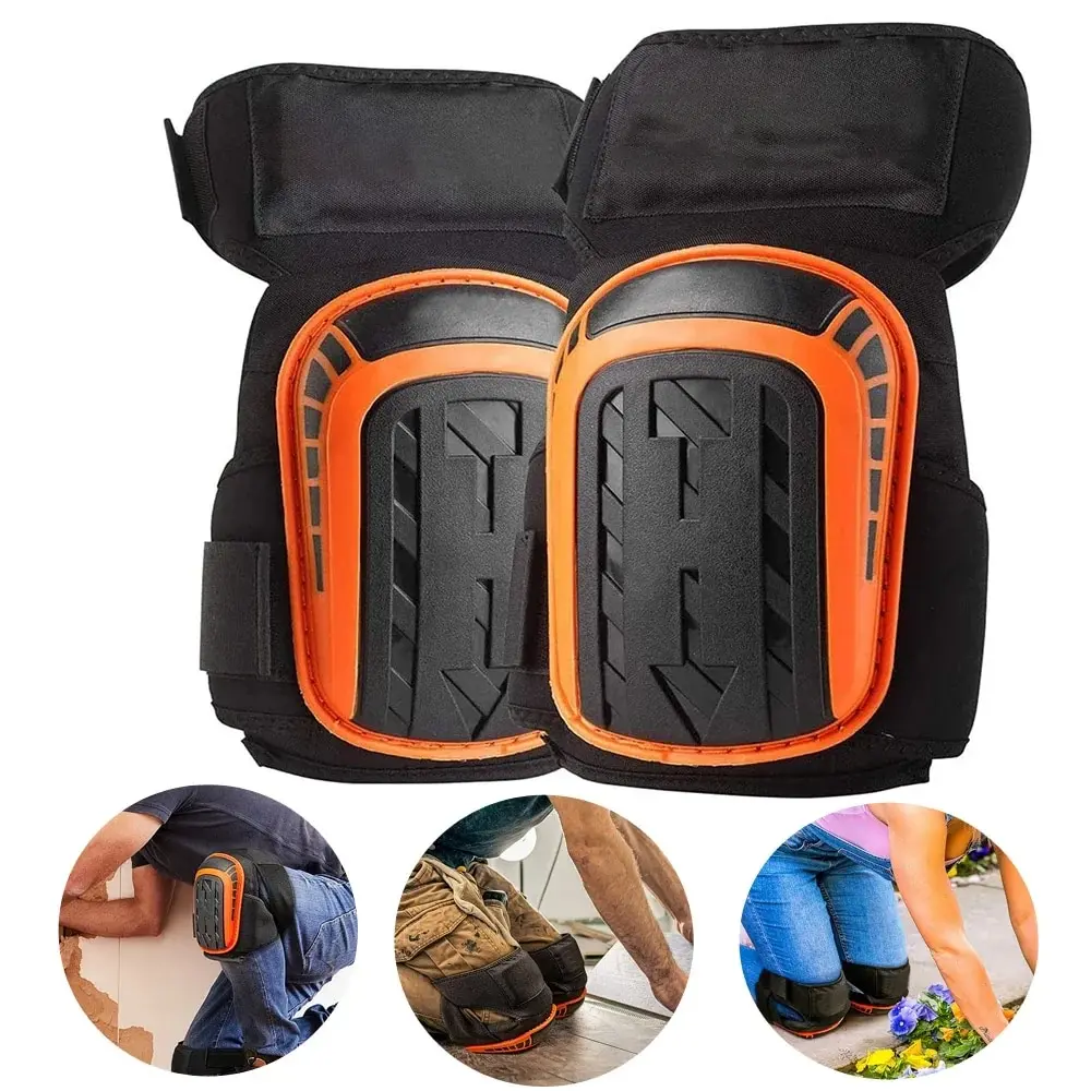 Double-Layer Shockproof Knee Protectors - 20mm Thick Gel-EVA Hybrid Padding for Concrete Grinding/Cleaning