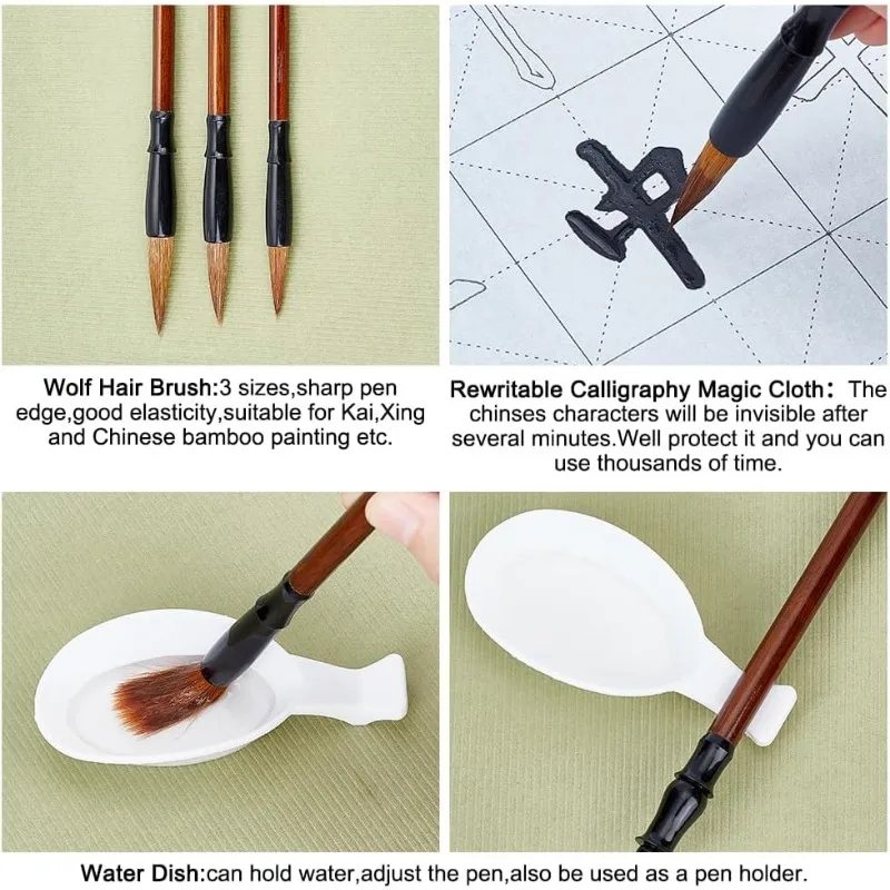 Chinese Water Writing Calligraphy Set Reusable Calligraphy Water Paper No Ink Chinese Paper Characters
