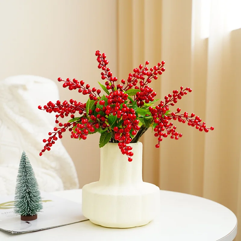 Christmas Decorations Home Red Berry | Artificial Flower Red ...