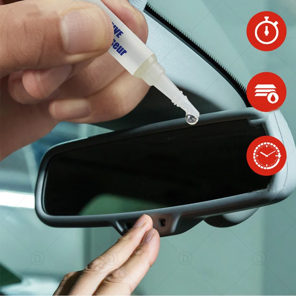 Car Rearview Mirror Profressional Strength Adhesive Kit Glue Auto DIY Repair Accessories Bonding For Glass & Metal 2