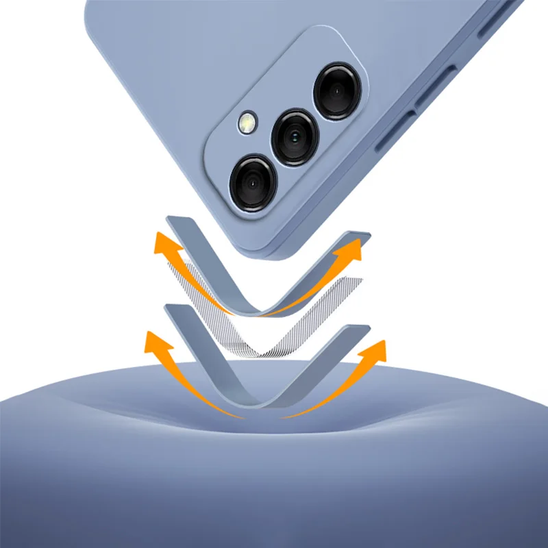 Slim Square Liquid Silicone Case with Soft Microfiber Lining - Enhanced Grip and Durability