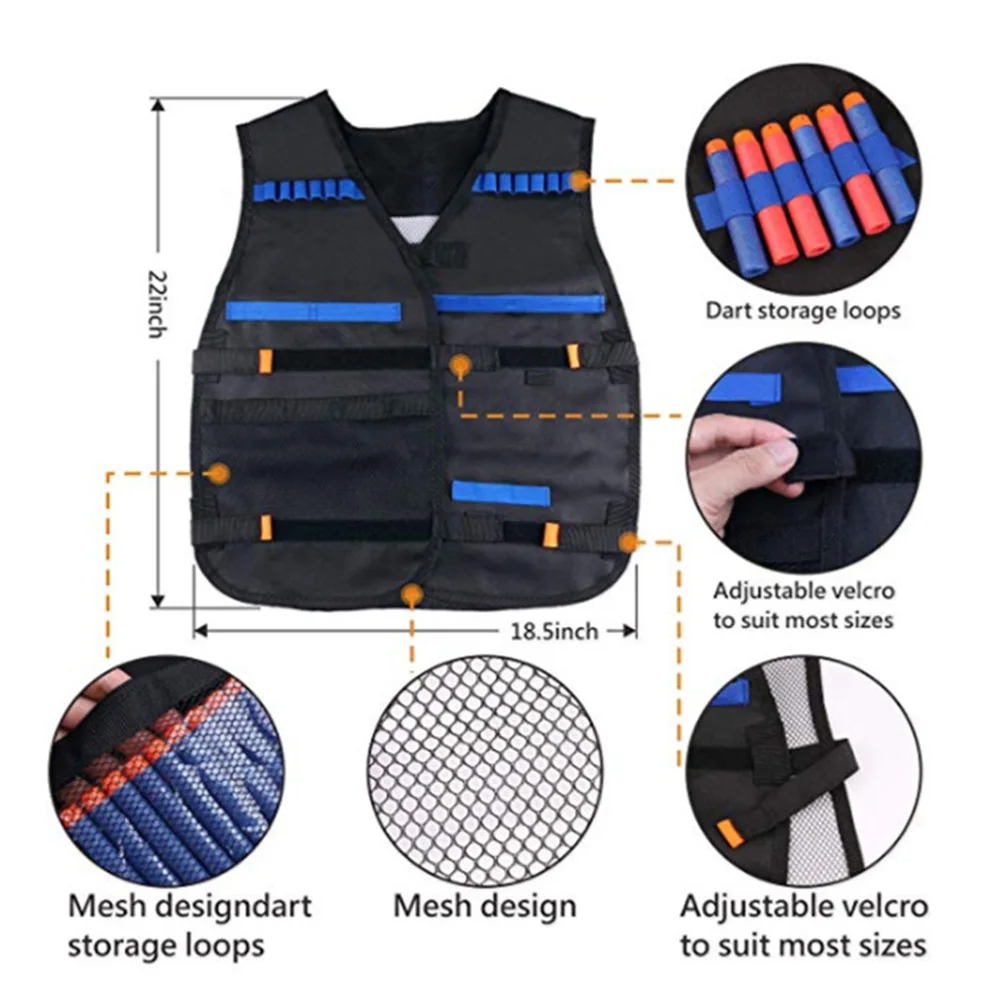 Soft Kids Vest Suit Kit for Nerf N-Strike Elite Series Outdoor Game Undershirt Holder Magazine Accessories Toys