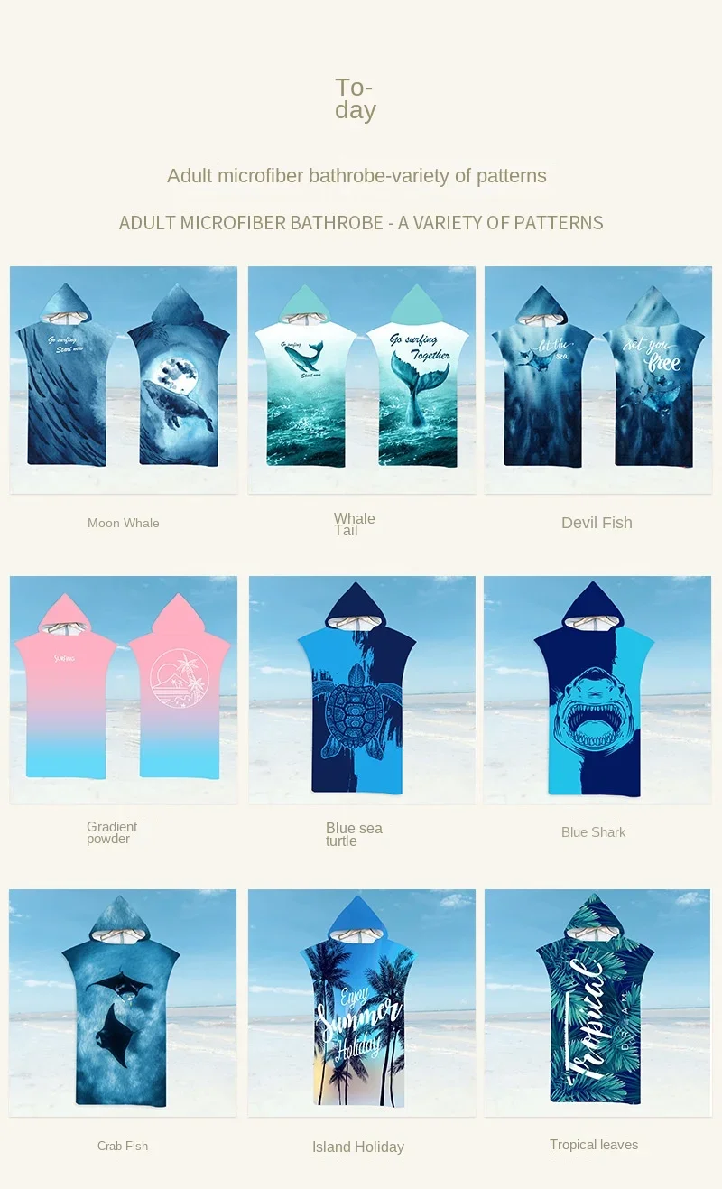 Description Picture 2 of itemSelling Adult Hooded Bath Towel with Ultra-fine Fiber and Cape Beach Quick Drying Bathrobe Cape Beach Bathrobe