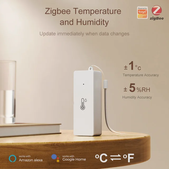 Tuya Zigbee WiFi Temperature Humidity Sensor Indoor Hygrometer APP Remote Control Works With Google Home Smart Home 2