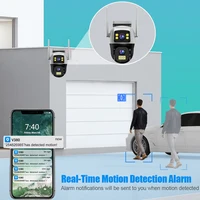 Caméras IP PTZ de surveillance extérieure sans fil WiFi avec détection humaine, double objectif, double écran, carte SIM 4G, 8MP 3