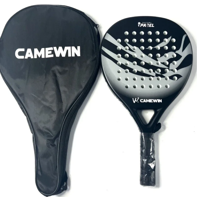 Pro-Level Padel Racket-3K Carbon Fiber & EVA High-Bounce Core w/Tec Rubber Grip, Tournament-Ready Round Shape Includes Cover