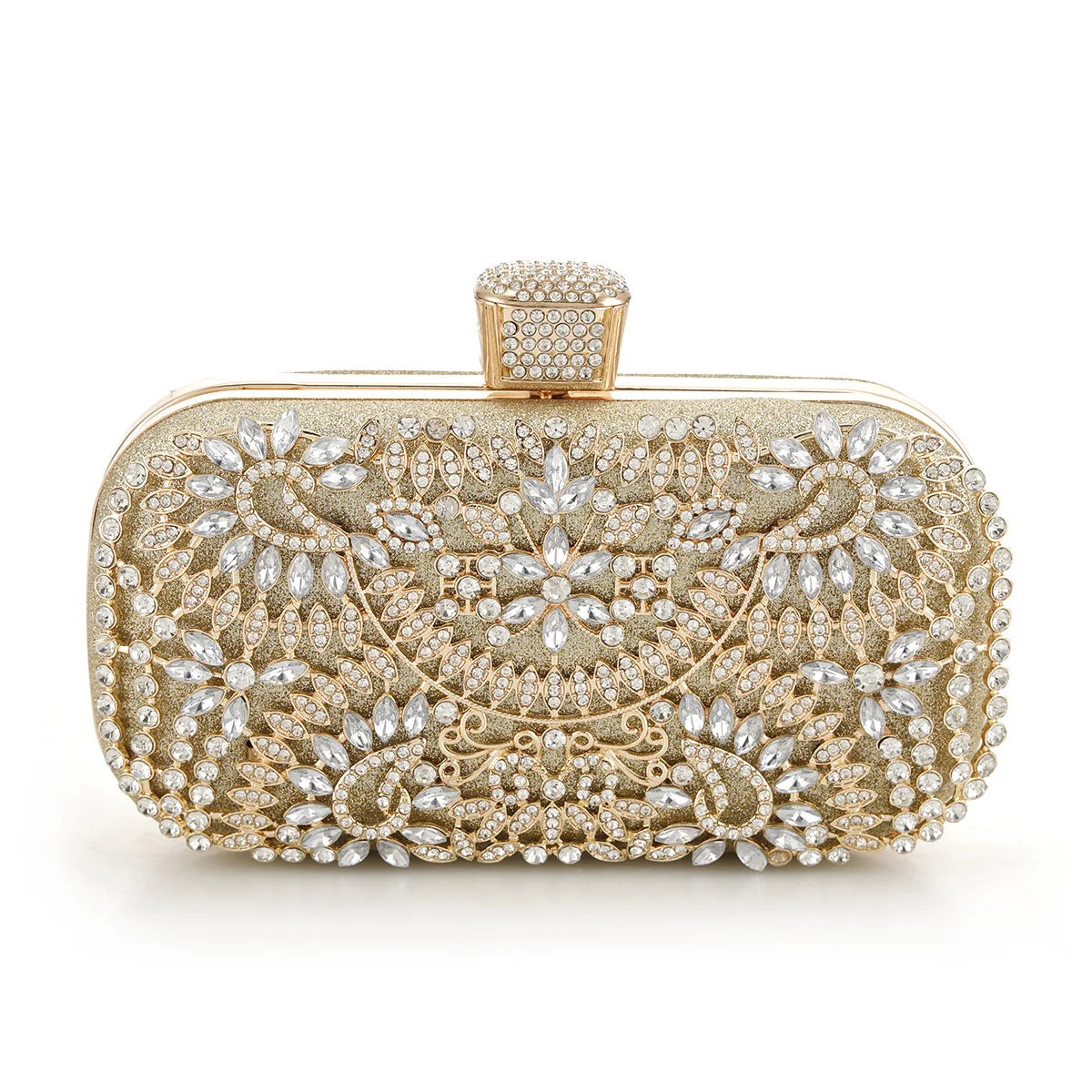 Borsa da sera con glter e strass, Pochette elegante da donna per